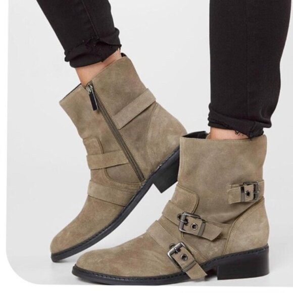 Nwot Kendall+Kylie Nori Suede Buckle Strap Moto Ankle Boot Tan Women's boots8,5M - Picture 2 of 16